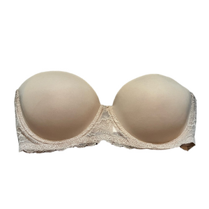 IntimaSecret By Lili Pink Women’s Nude Colored Lace Trim Strapless Bra